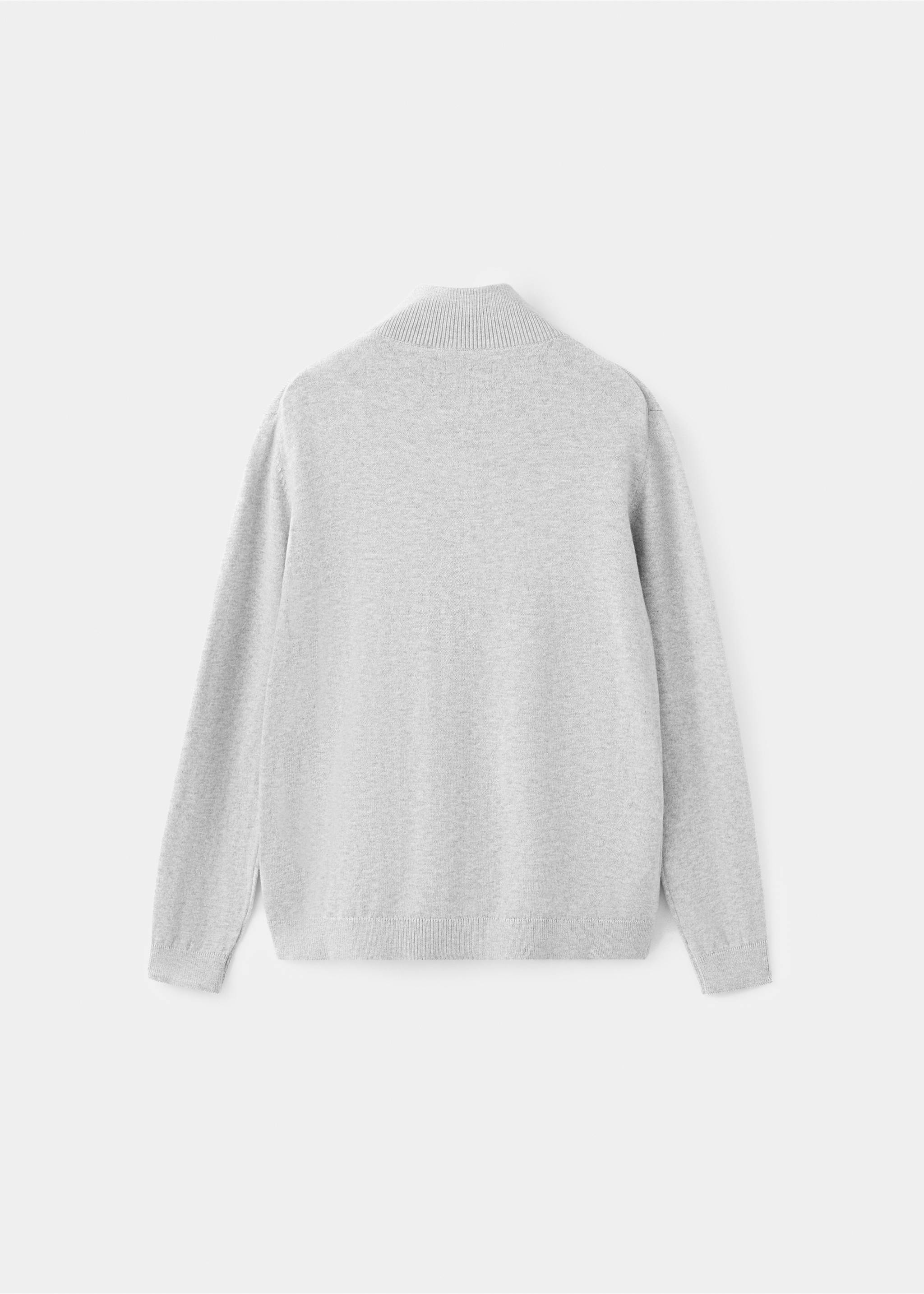 Zipped knit cardigan - Reverse of the article, Grey. Ref: 37064403-00.