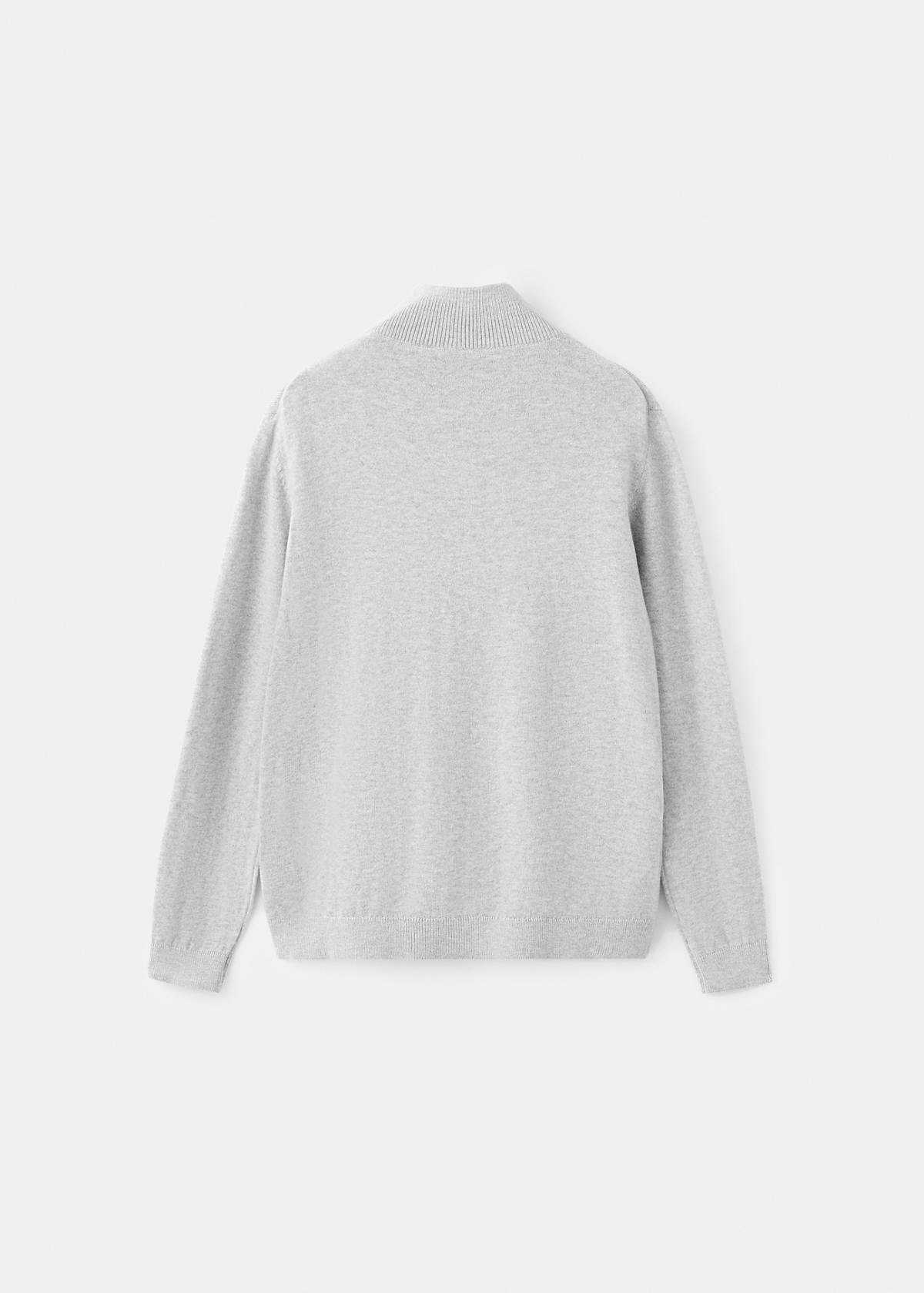Zipped knit cardigan — Grey