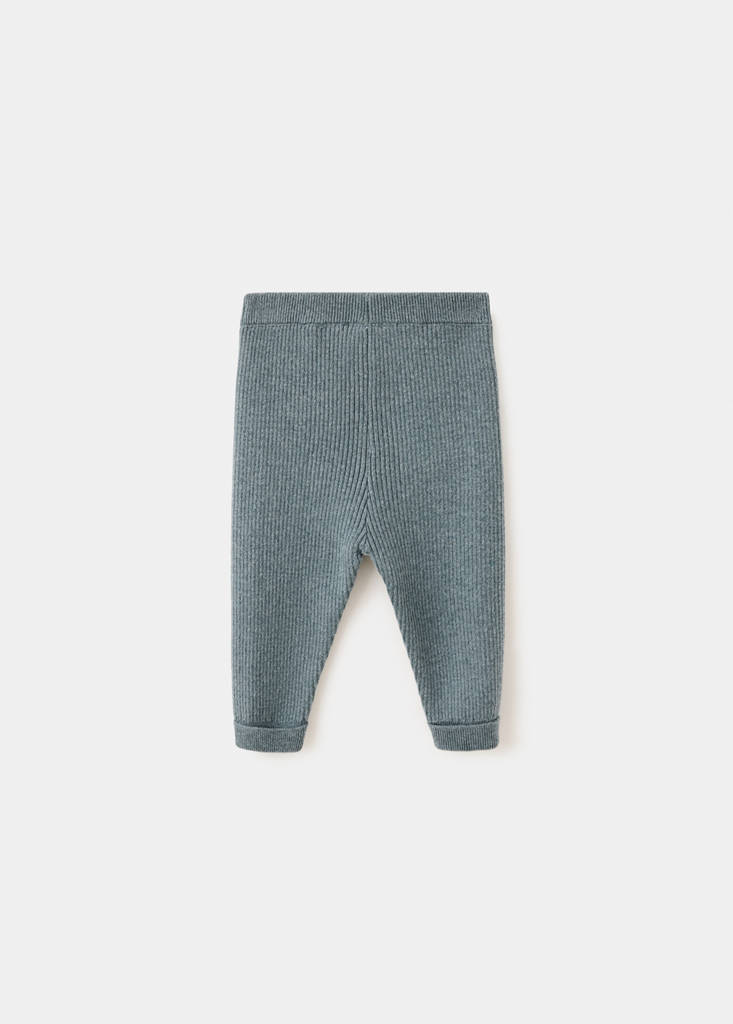 Ribbed knitted leggings — Green
