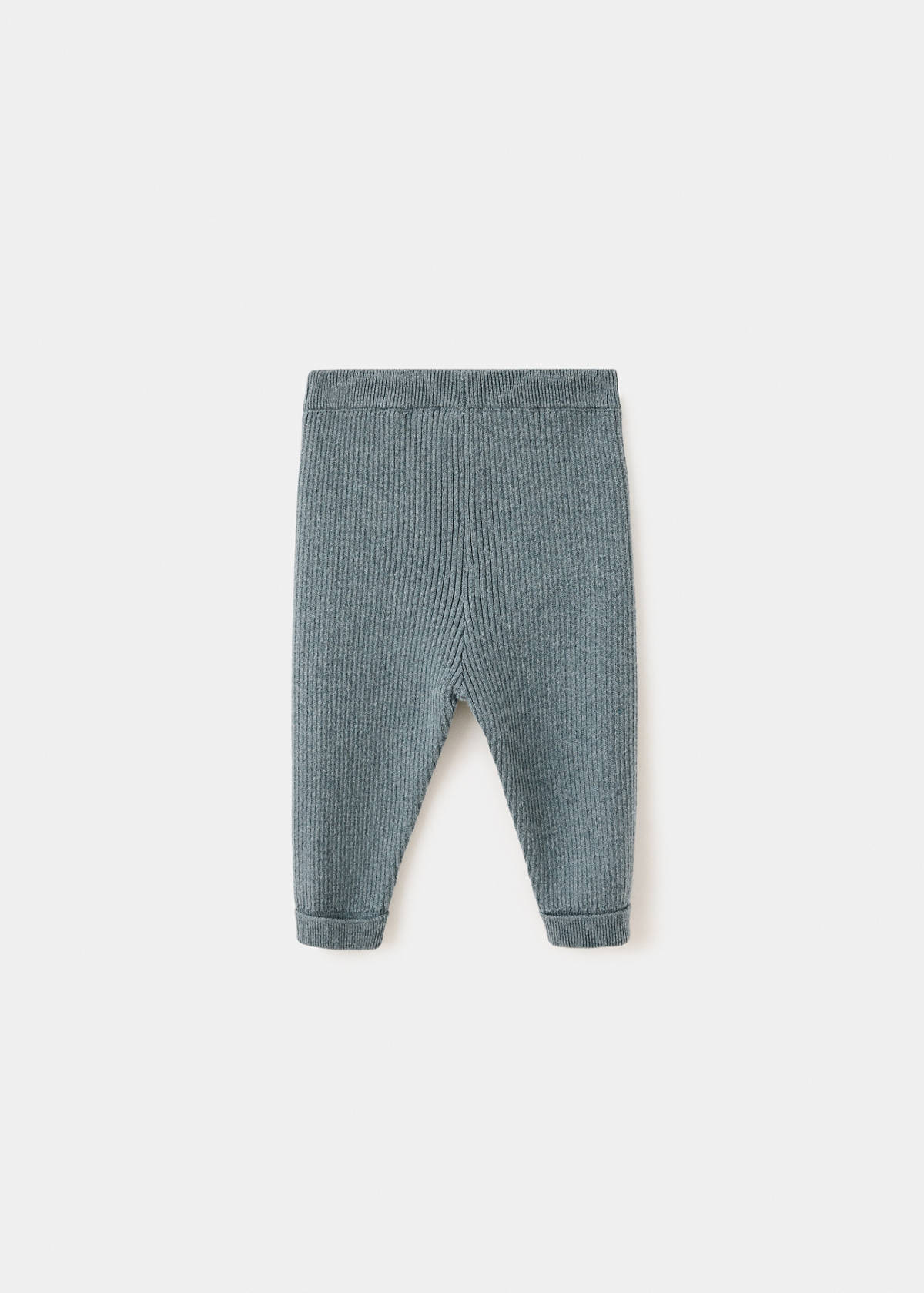 Ribbed knitted leggings — Green