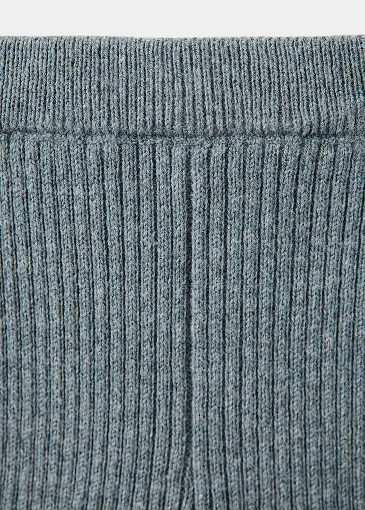 Ribbed knitted leggings — Green