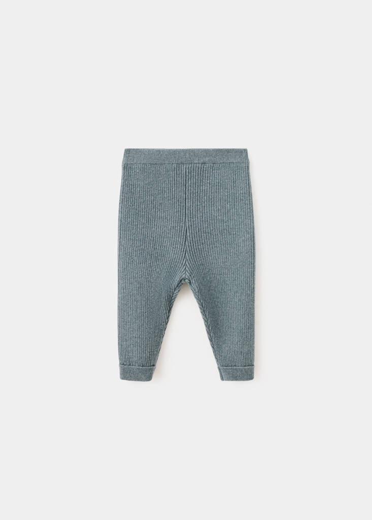 Ribbed knitted leggings — Green