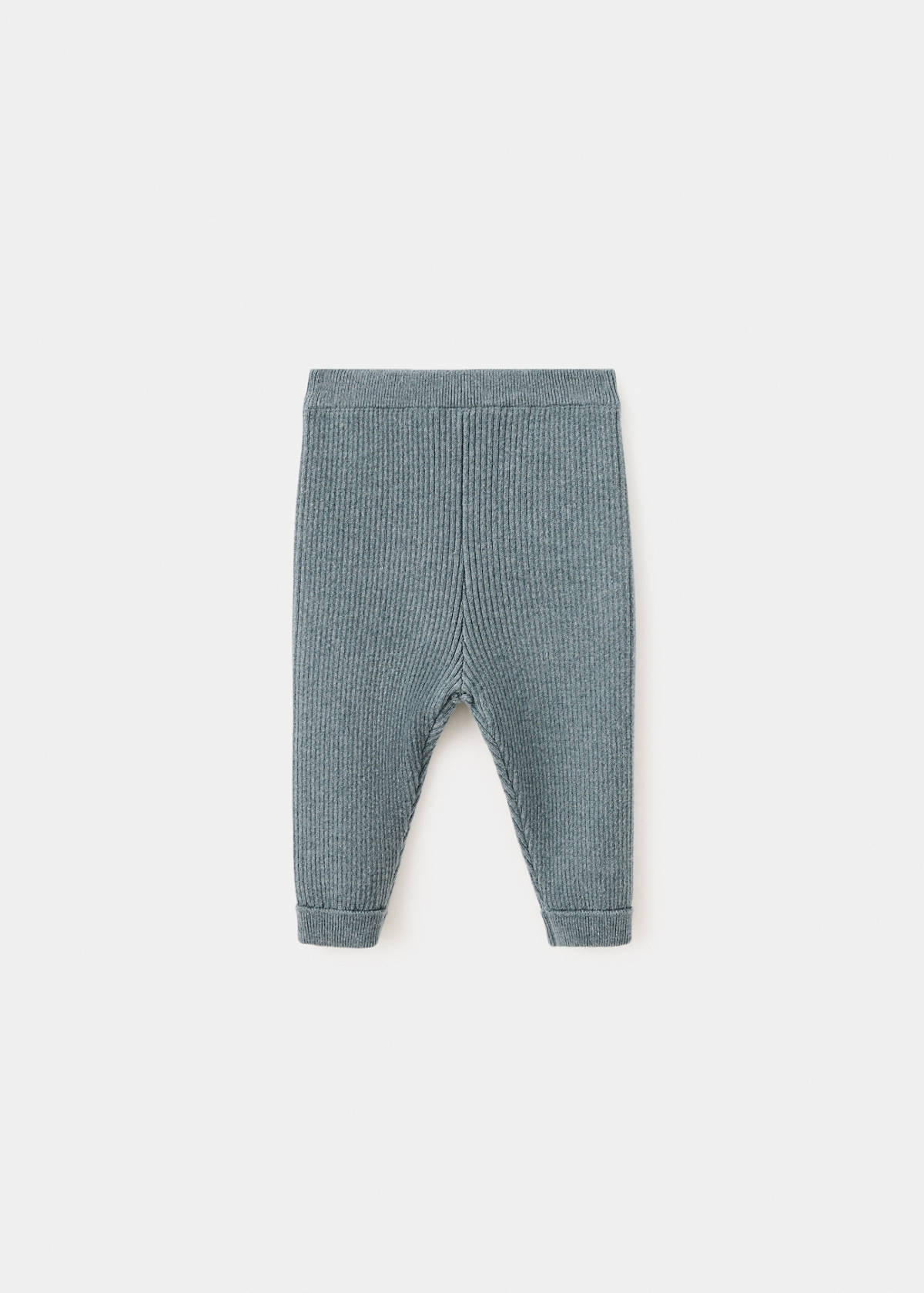 Ribbed knitted leggings — Green