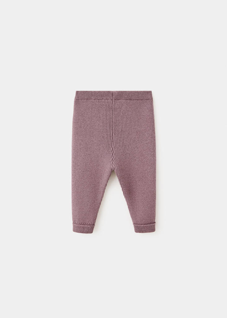 Ribbed knitted leggings — Burgundy