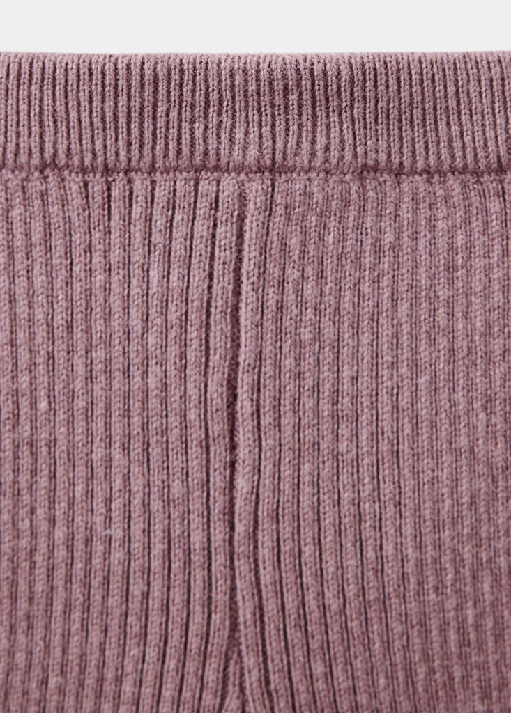 Ribbed knitted leggings — Burgundy