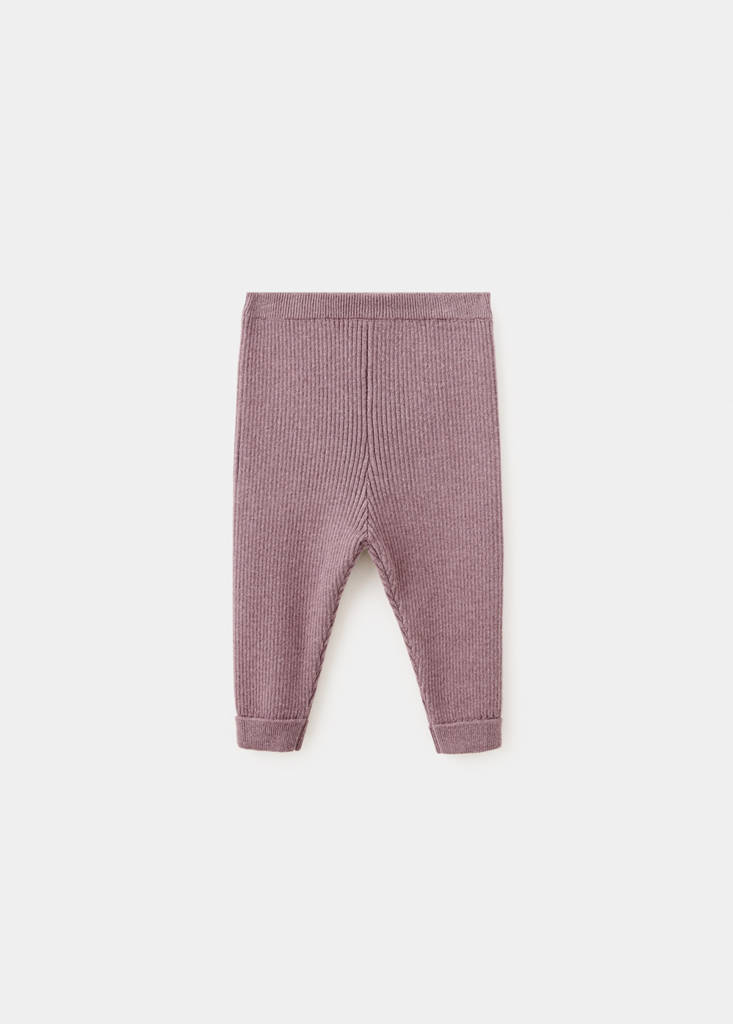 Ribbed knitted leggings — Burgundy
