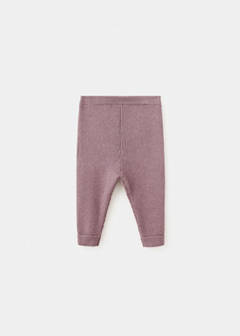 Ribbed knitted leggings — Burgundy 1