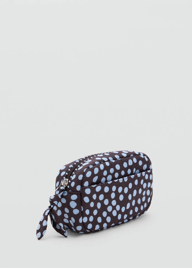 Cotton polka dot wash bag