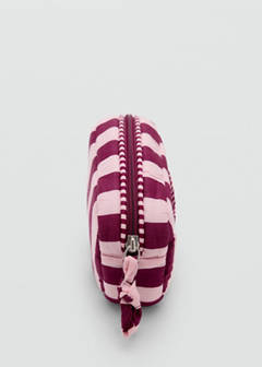 Striped cotton toiletry bag — Pink 3