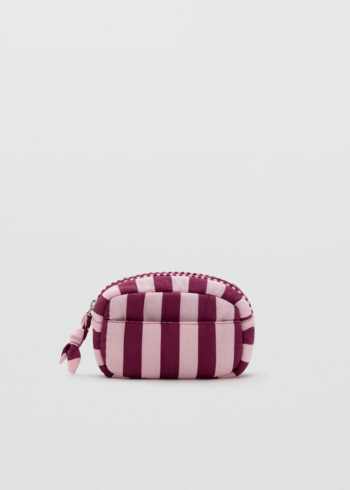 Striped cotton toiletry bag — Pink