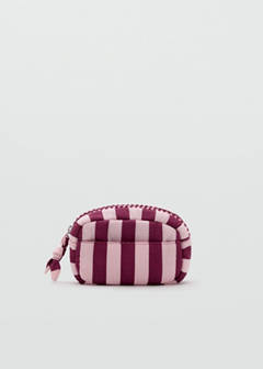 Striped cotton toiletry bag — Pink 1