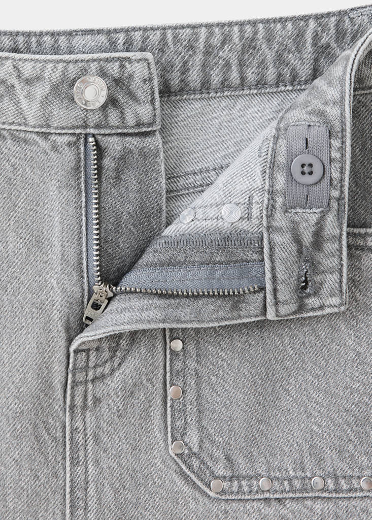 Studded denim skirt — Denim Grey