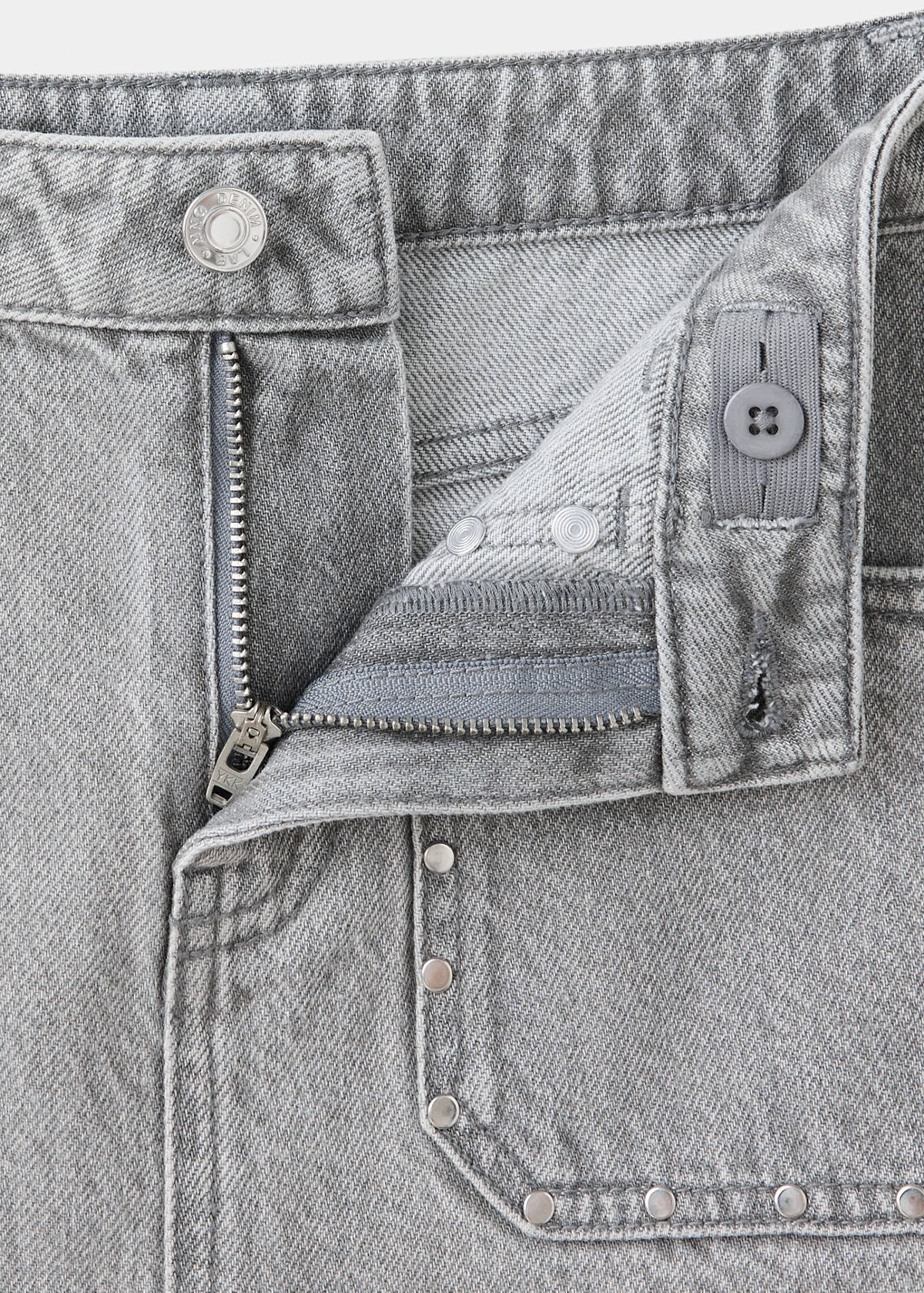 Studded denim skirt — Denim Grey