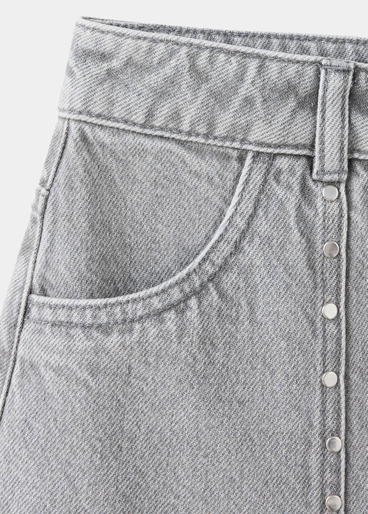 Studded denim skirt — Denim Grey