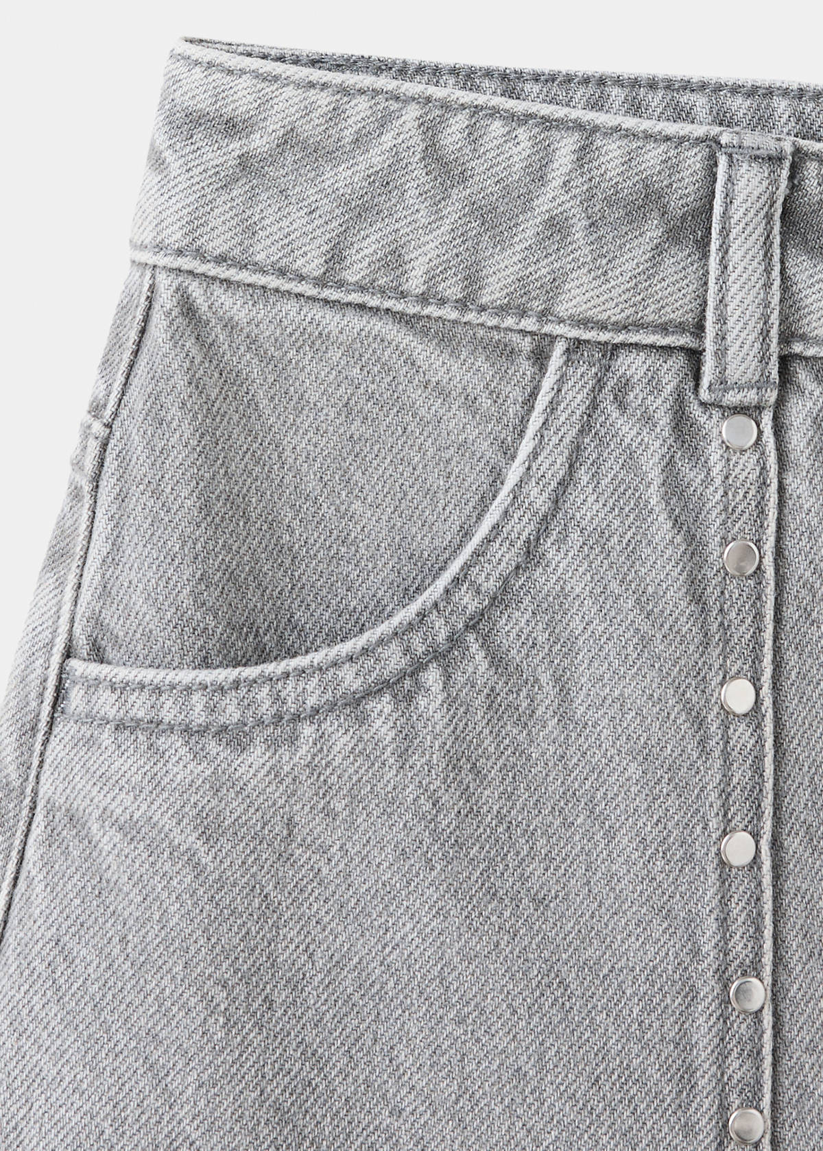 Studded denim skirt — Denim Grey