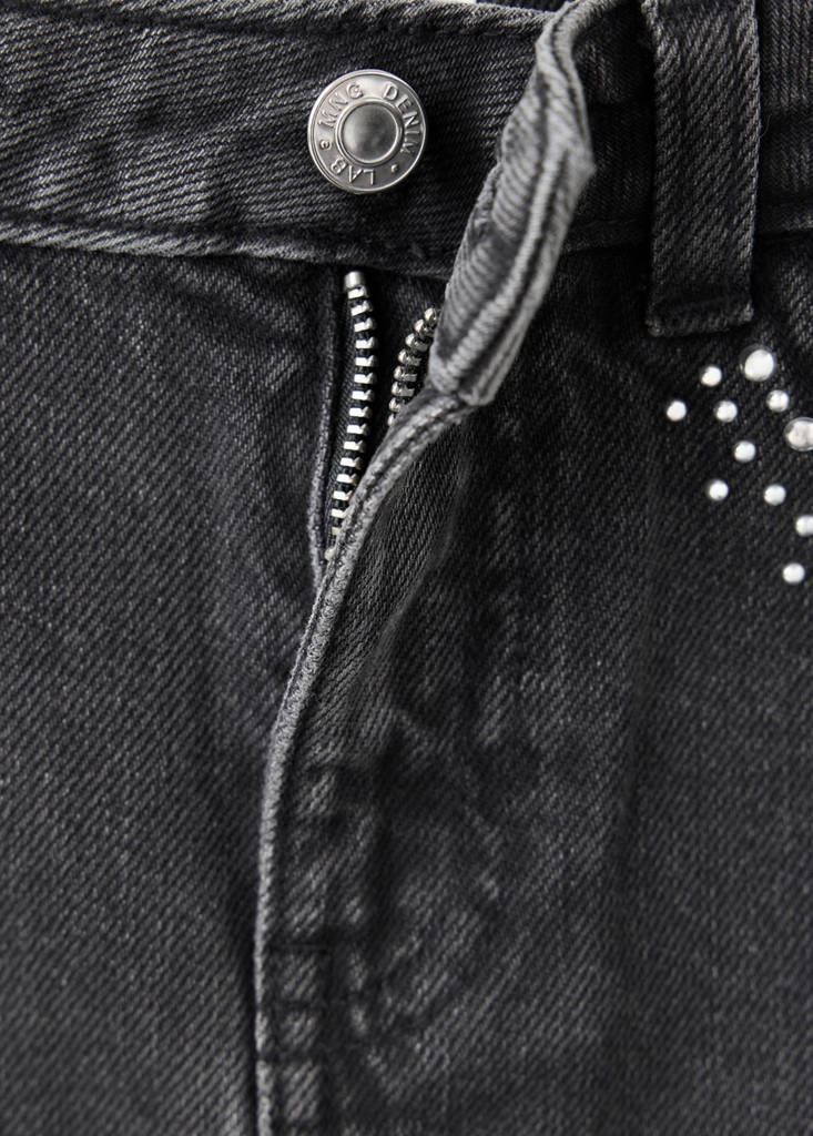 Strass denim skirt — Black denim