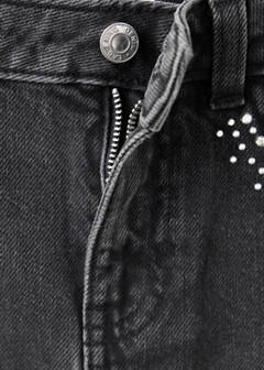 Strass denim skirt — Black denim 4