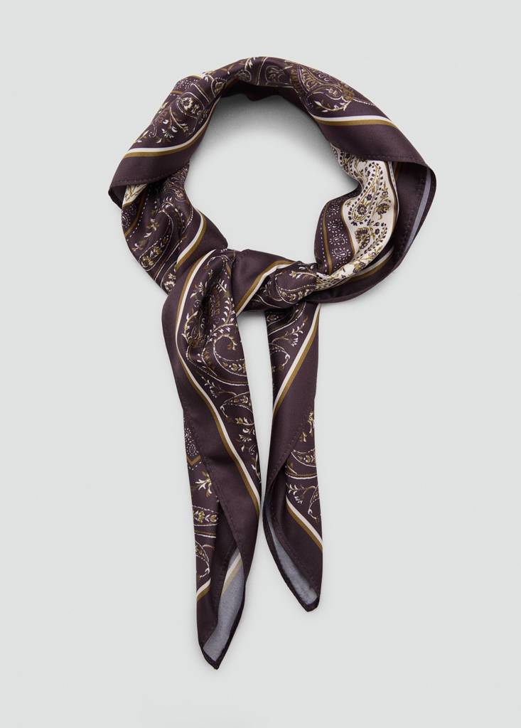 Paisley print scarf — Burgundy