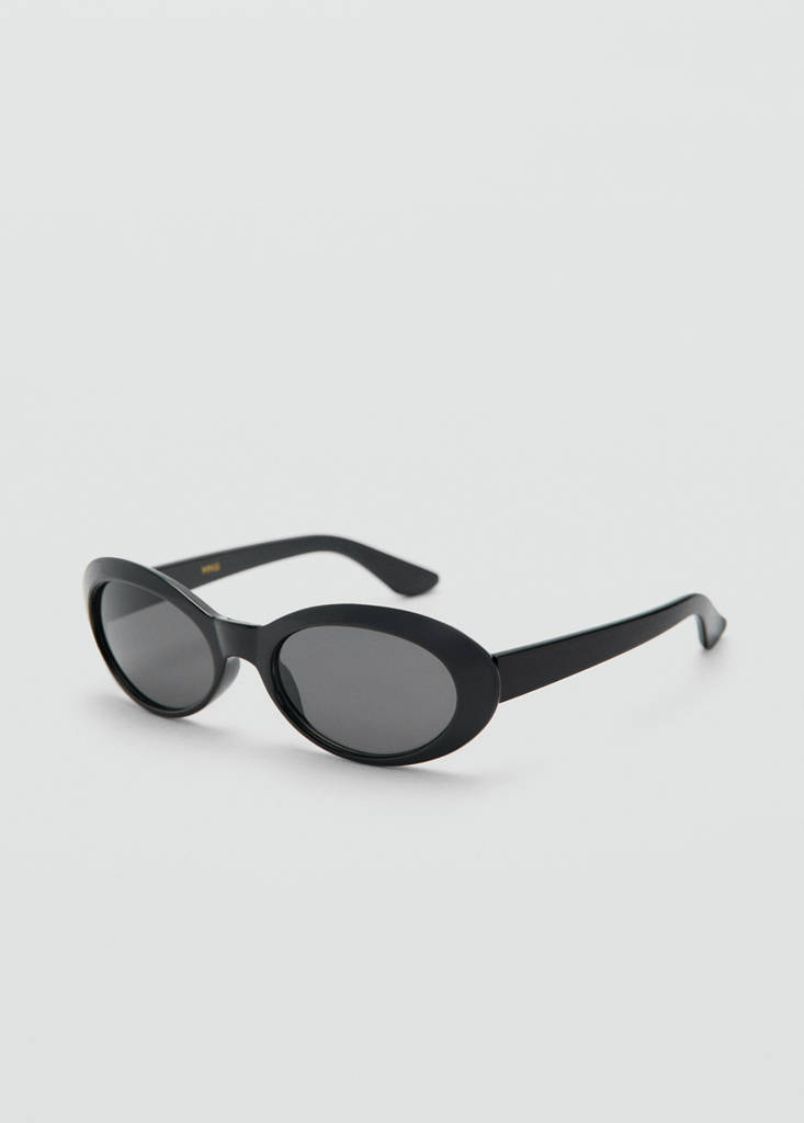 Oval-frame sunglasses — Black