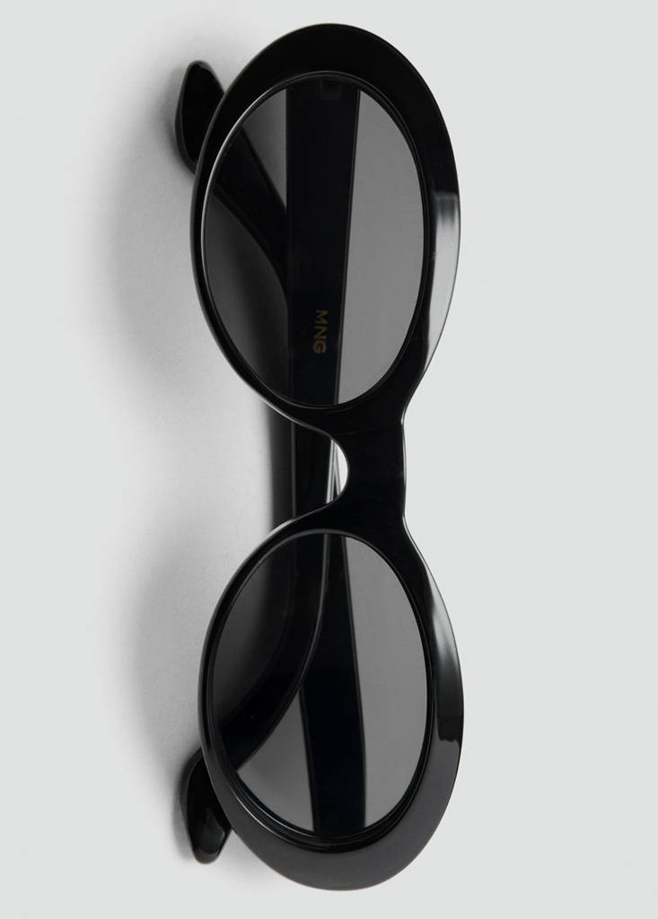 Oval-frame sunglasses — Black