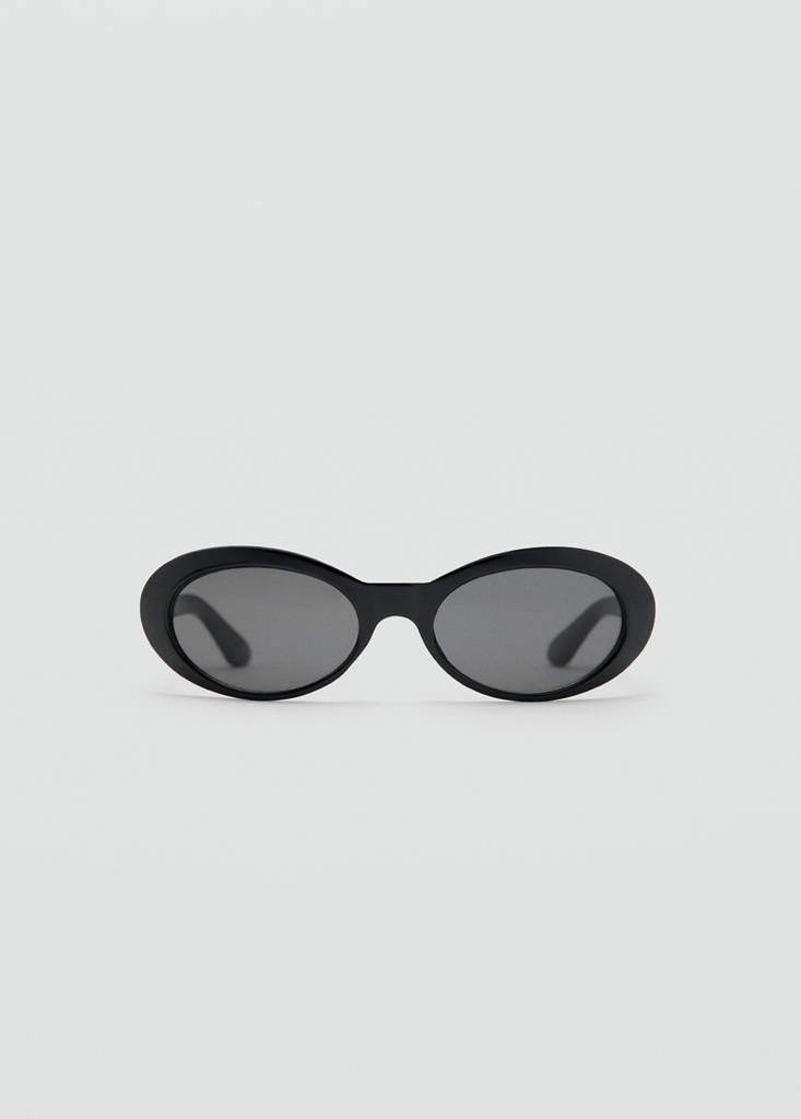 Oval-frame sunglasses — Black