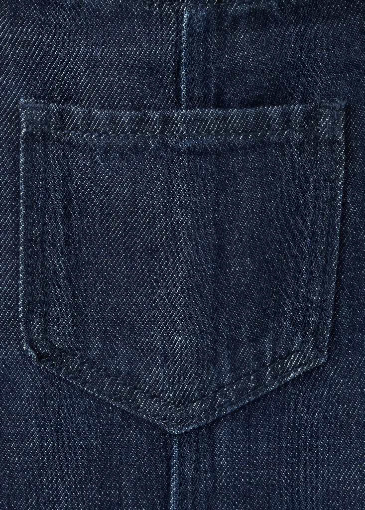 Pocket denim pinafore dress — Open Blue