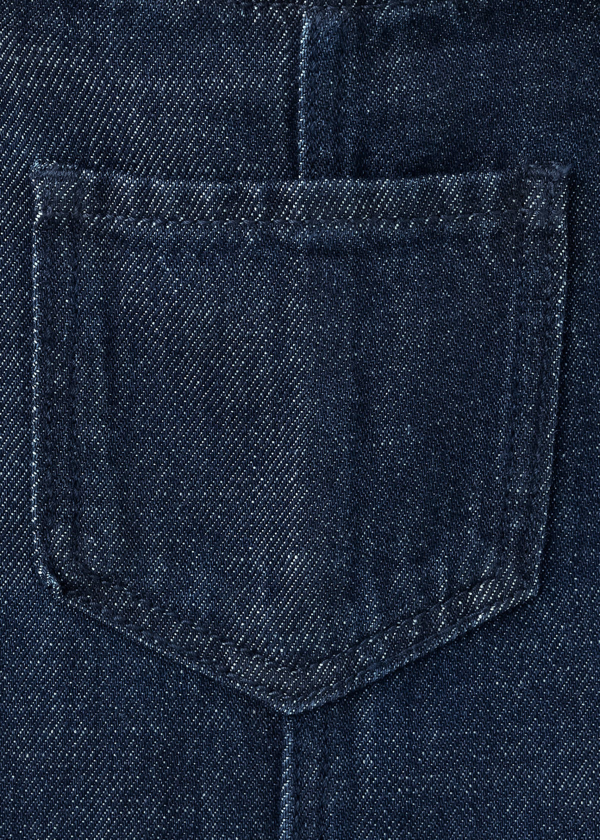 Pocket denim pinafore dress — Open Blue