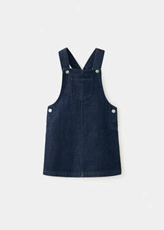 Pocket denim pinafore dress — Open Blue 2