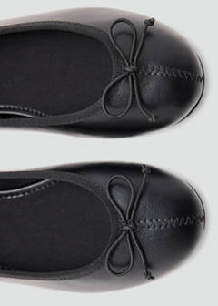 Metallic ballet flats with bow — Black 6