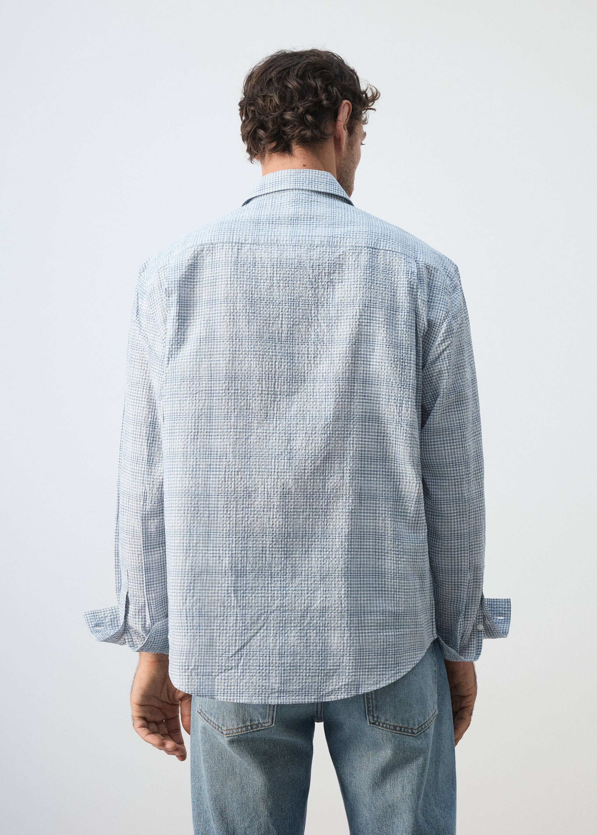 Chemise seersucker texturée à carreaux - Verso de l’article