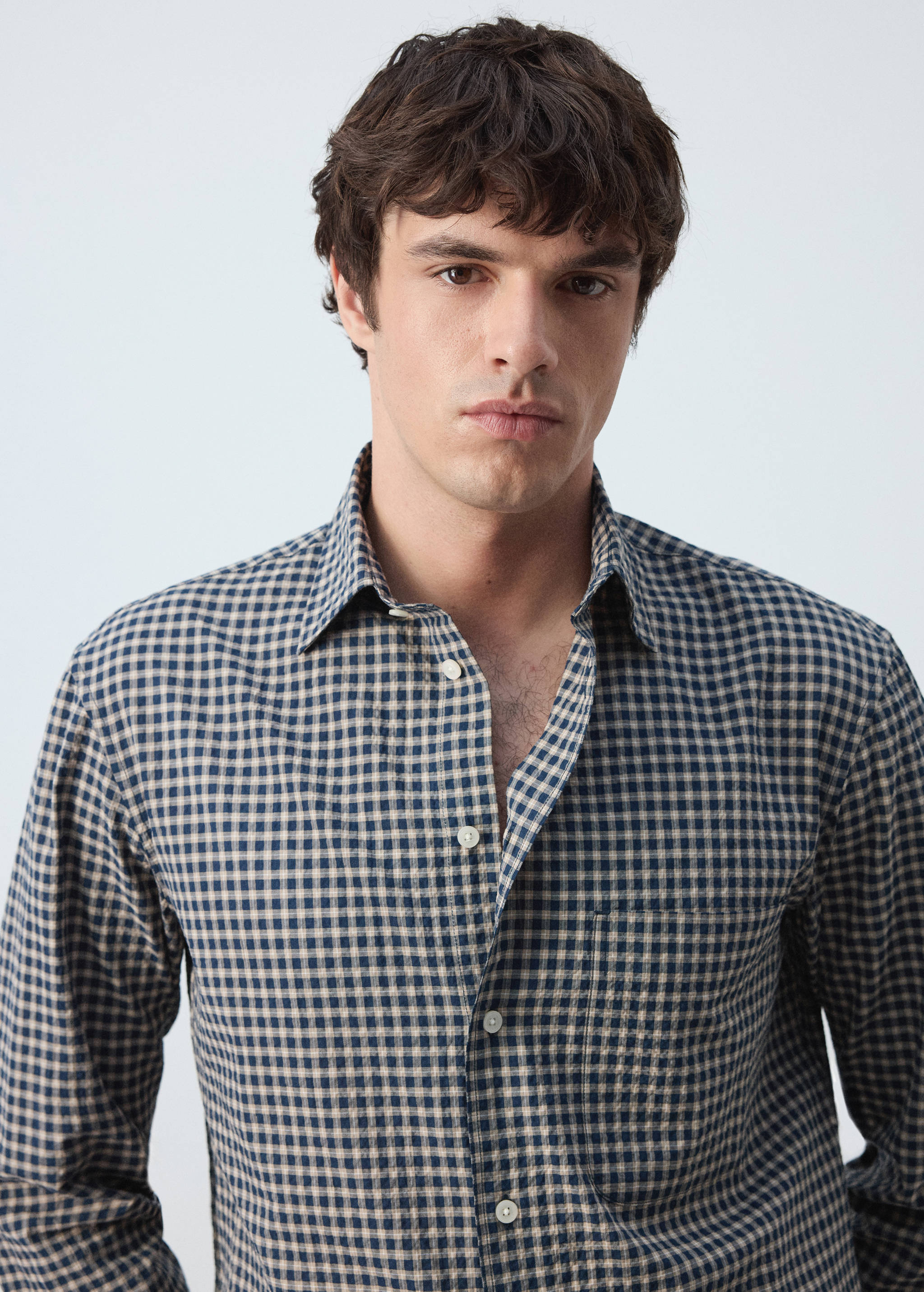 Chemise seersucker texturée à carreaux - Détail de l'article 1