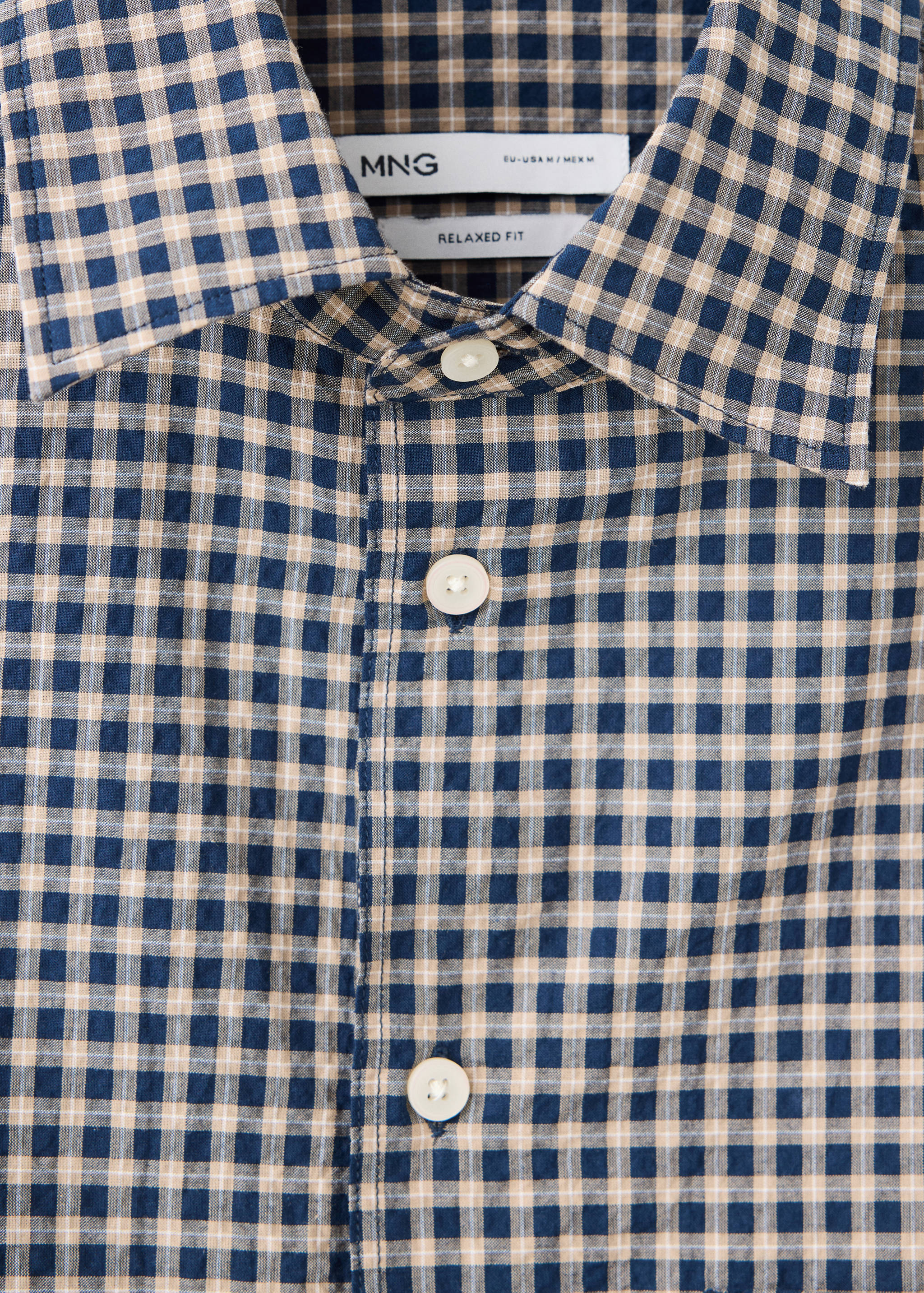 Chemise seersucker texturée à carreaux - Détail de l'article 8