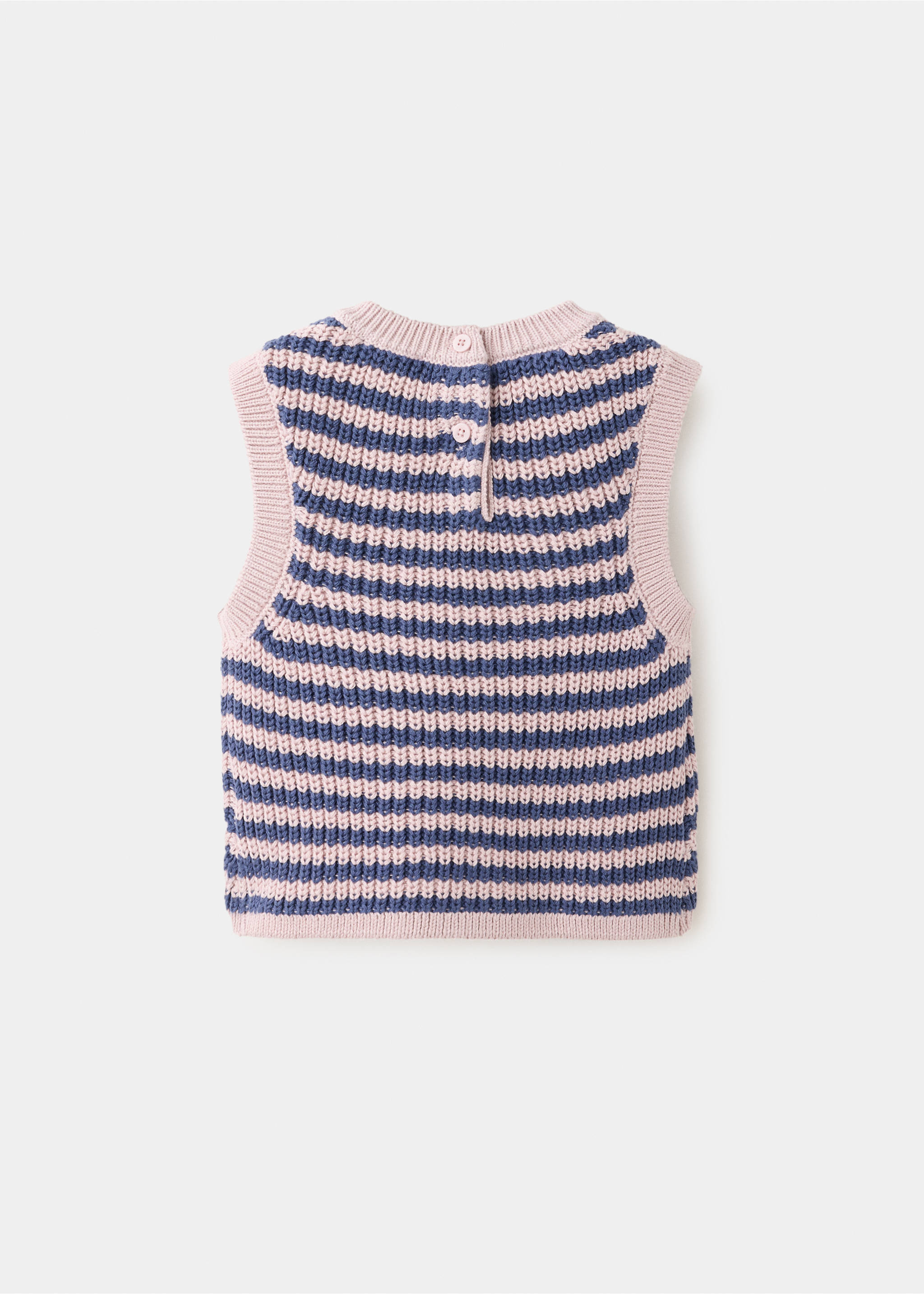 Gilet maille rayures - Verso de l’article, Violet clair/pastel. Ref: 37064418-00.
