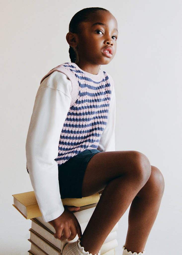 Striped knitted gilet — Light/Pastel Purple