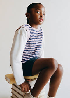 Striped knitted gilet — Light/Pastel Purple 1