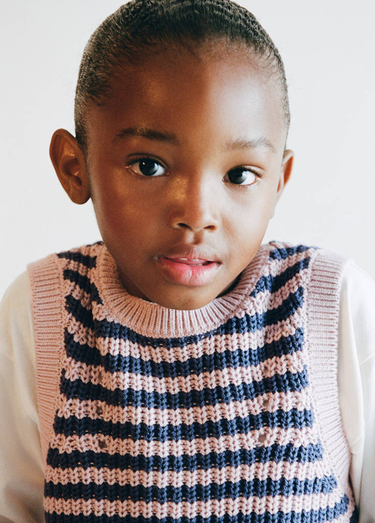 Striped knitted gilet — Light/Pastel Purple