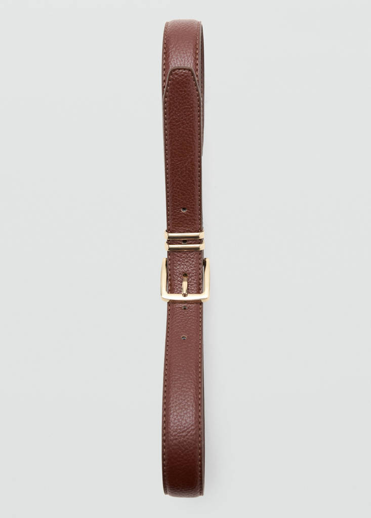 Square buckle belt — Brown