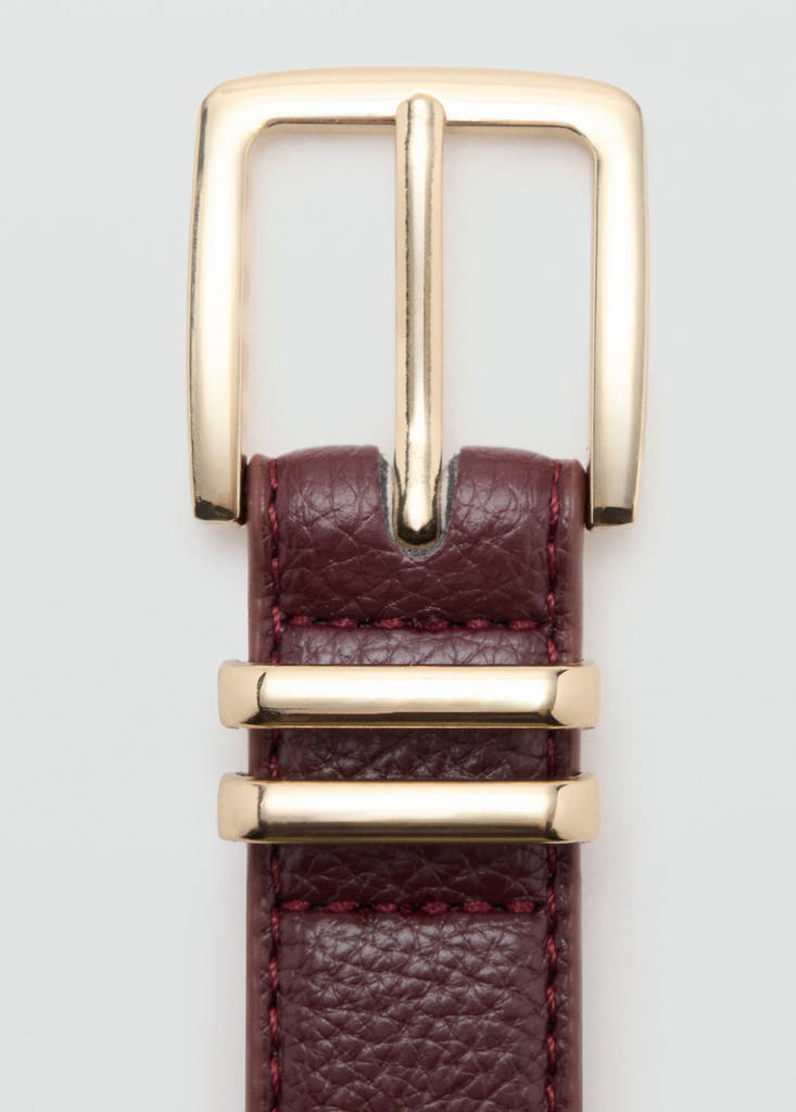 Square buckle belt — Burgundy