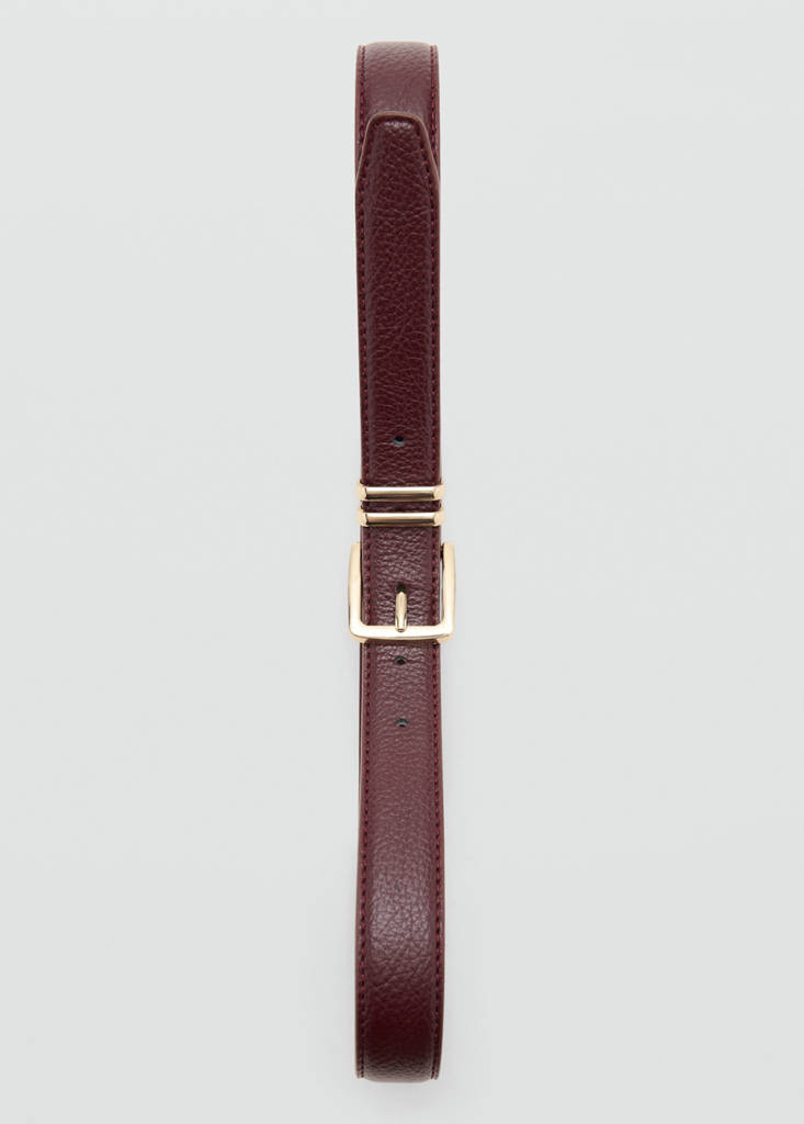 Square buckle belt — Burgundy