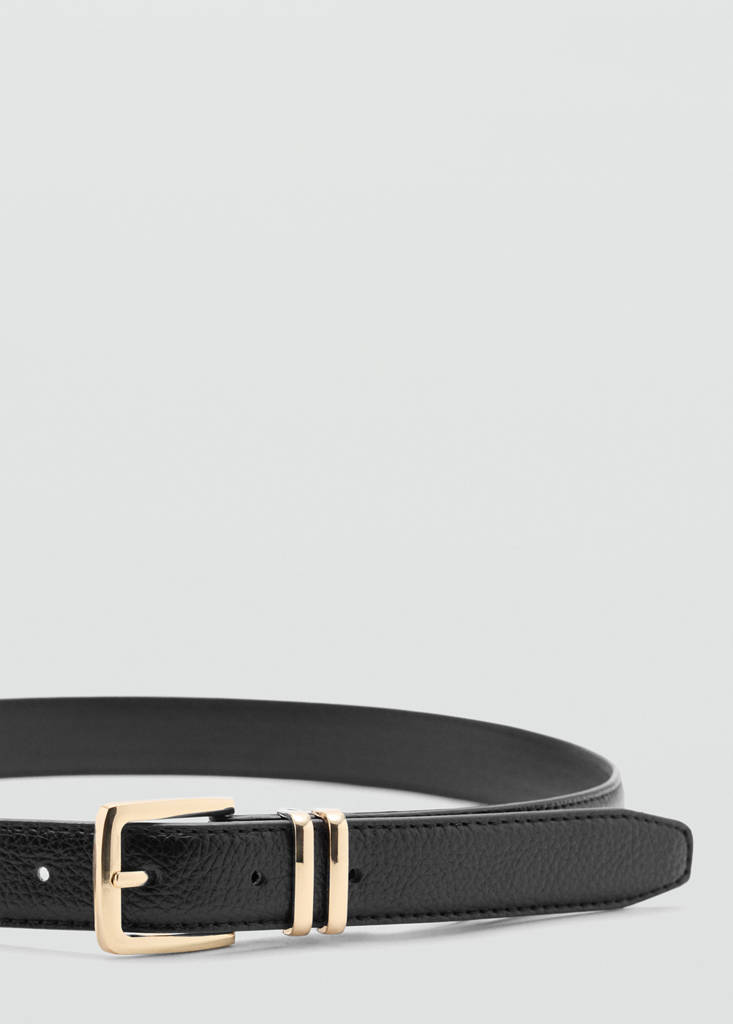 Square buckle belt — Black