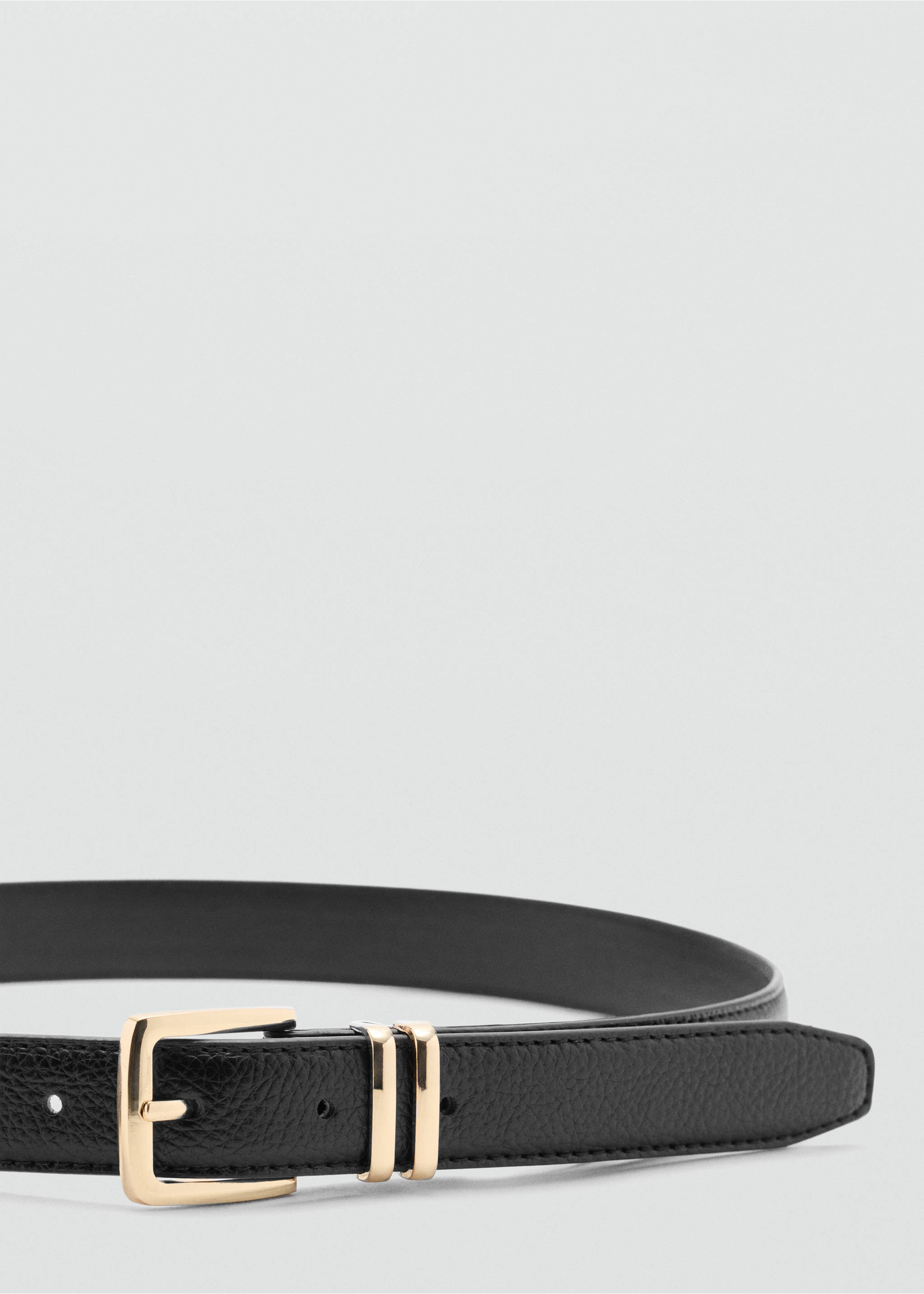 Square buckle belt - Medium plane, Black. Ref: 37064420-00.