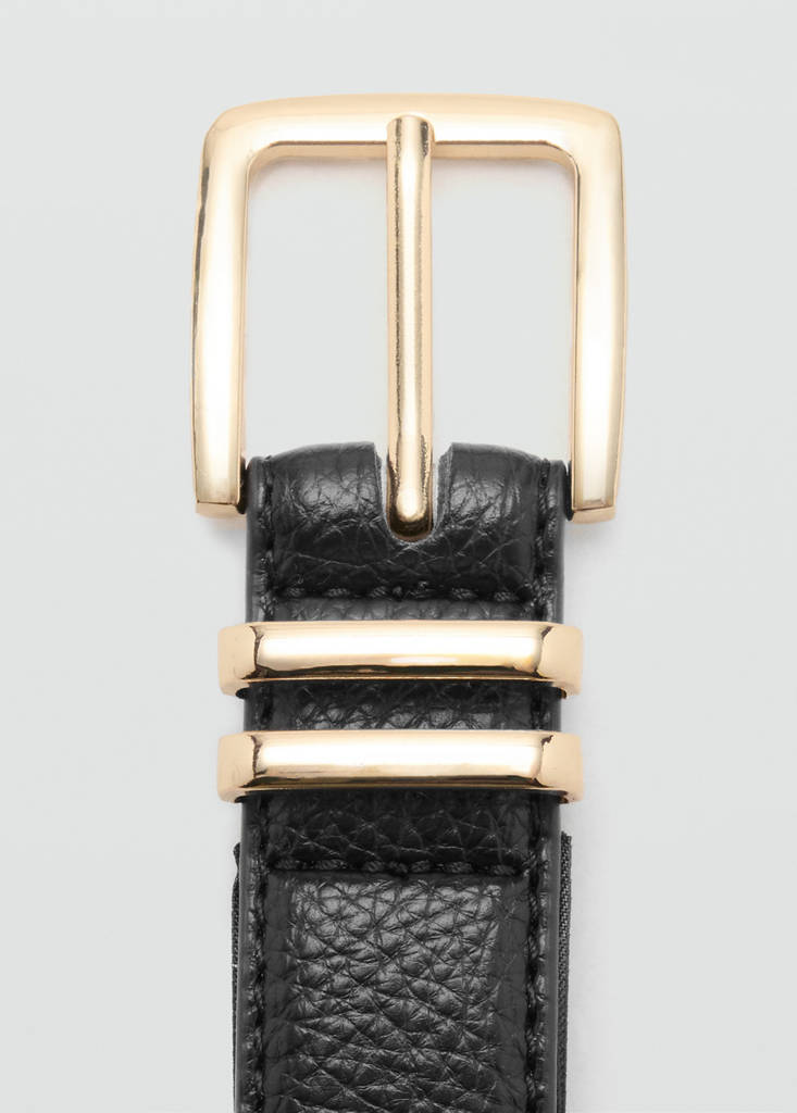 Square buckle belt — Black