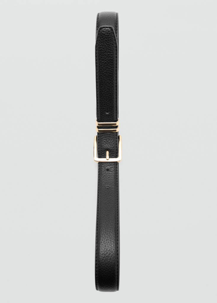 Square buckle belt — Black