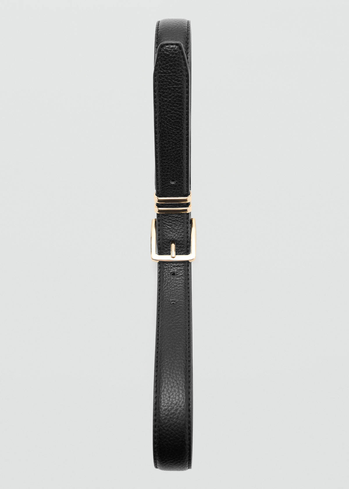 Square buckle belt — Black