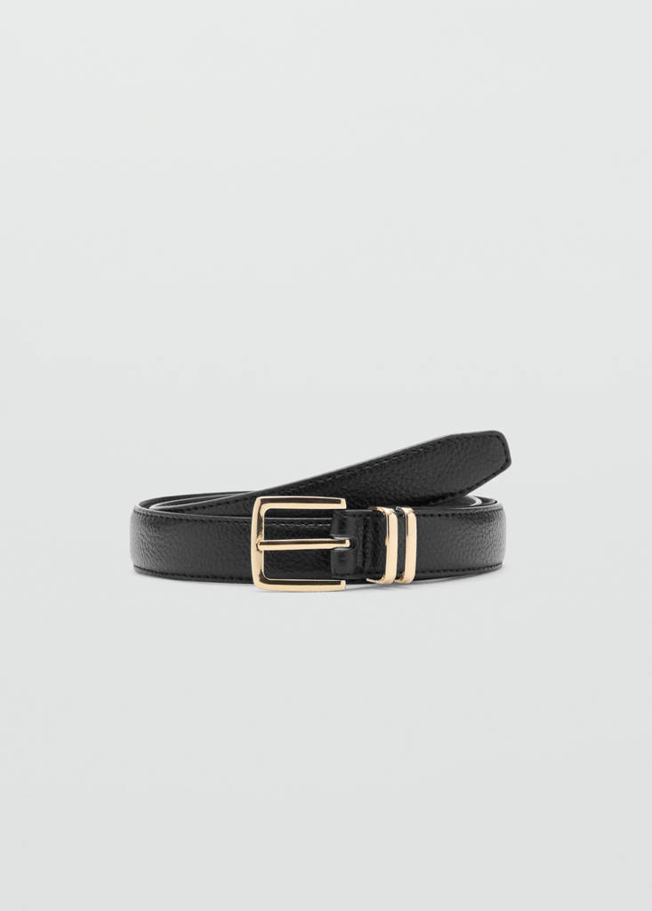 Square buckle belt — Black