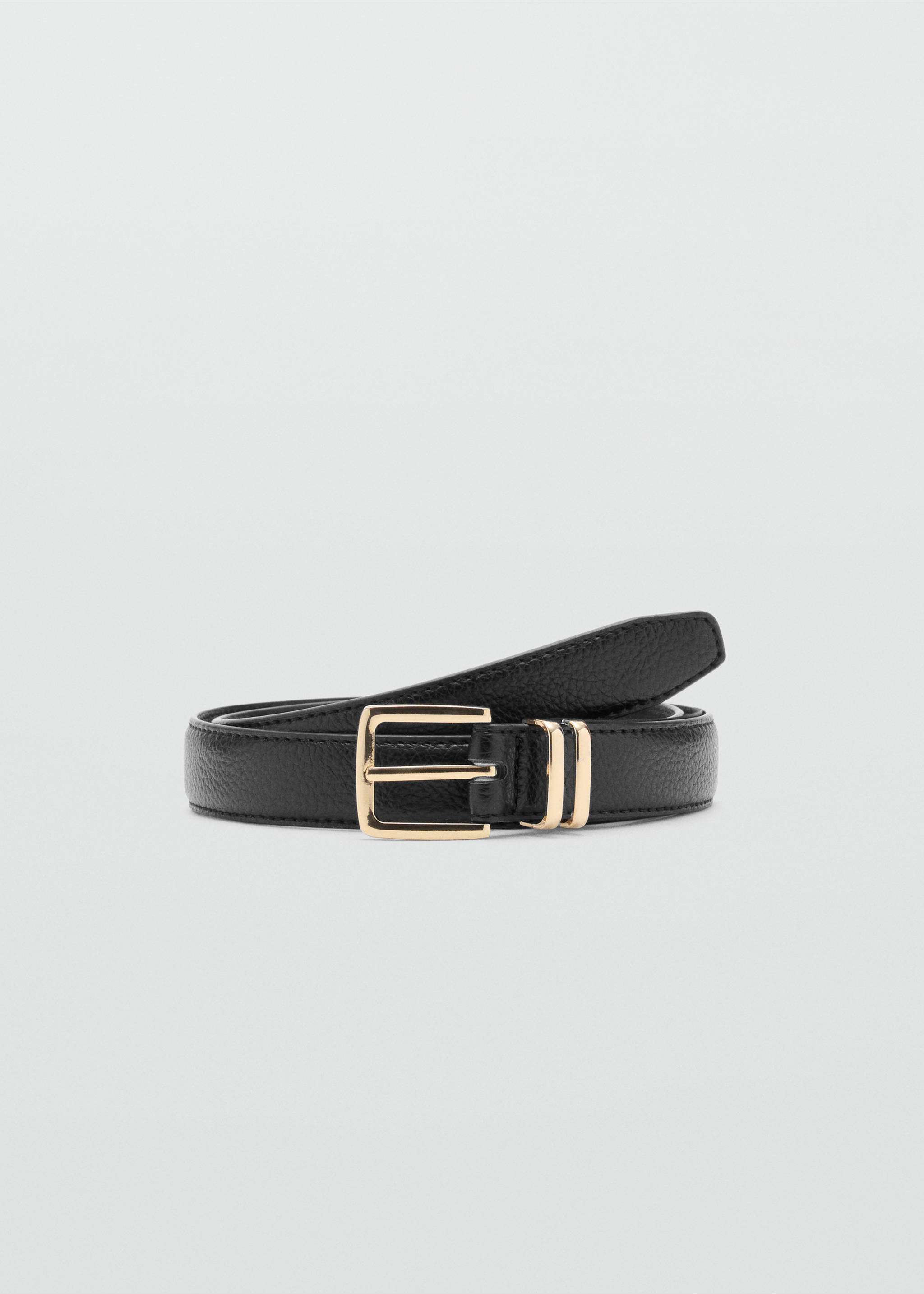 Square buckle belt - Article without model, Black. Ref: 37064420-00.
