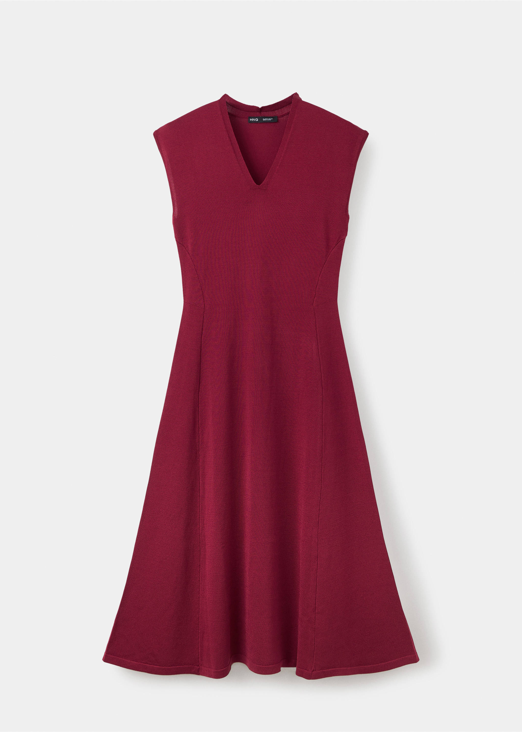 Robe en maille col V - Article sans modèle, Fraise. Ref: 37064421-00.