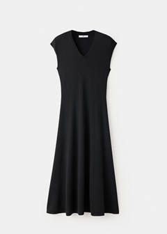 V-neck knitted dress — Black 9
