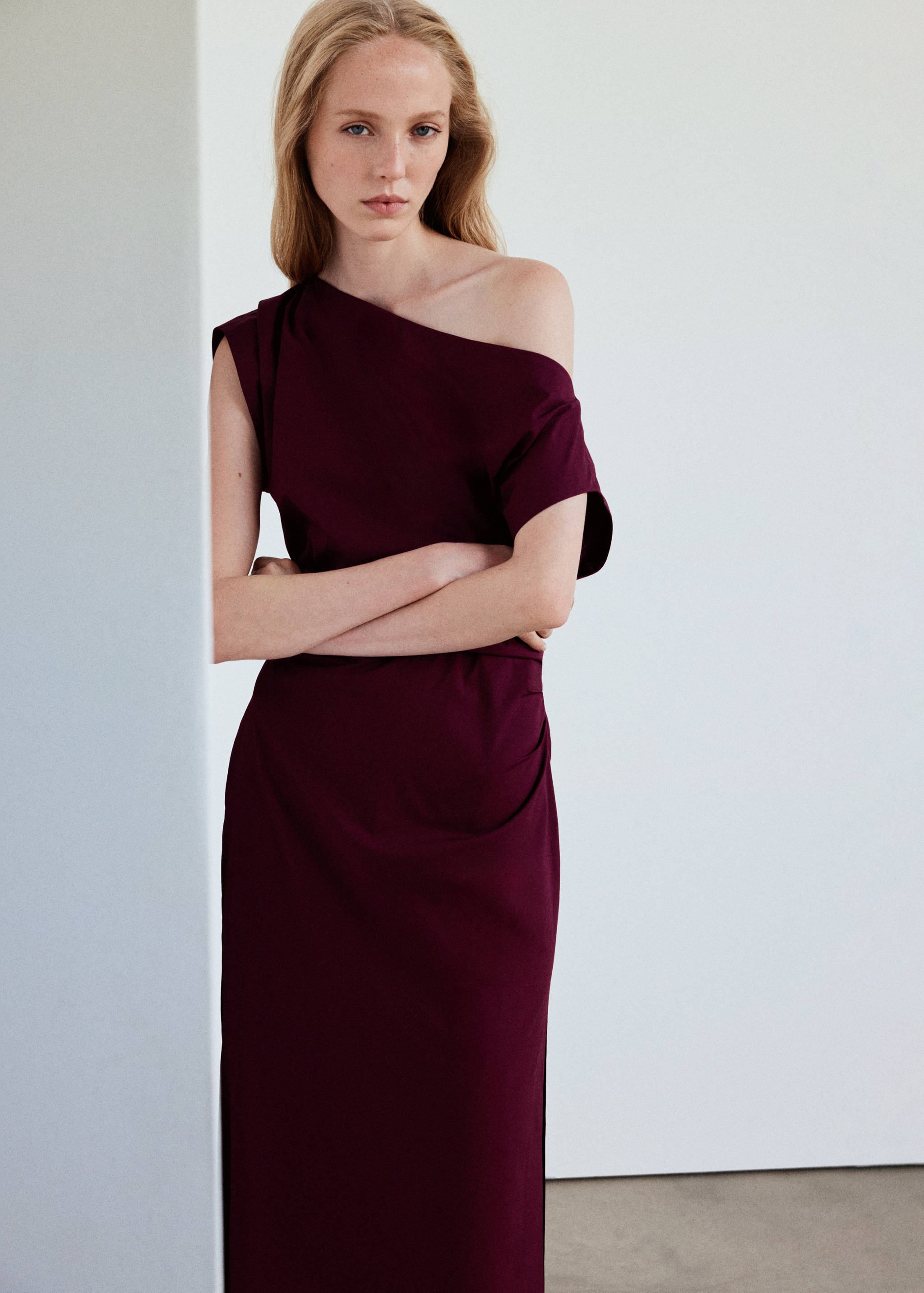 Asymmetrical pleated dress - Medium plane