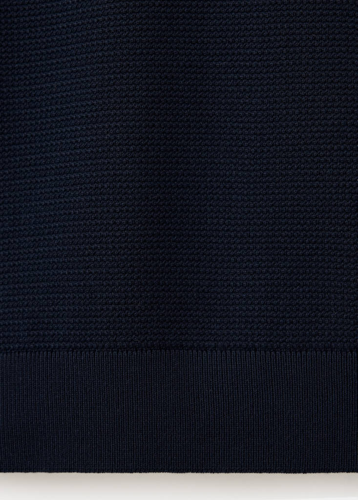 Fine-knit jersey in a cotton blend with textured structure — Navy